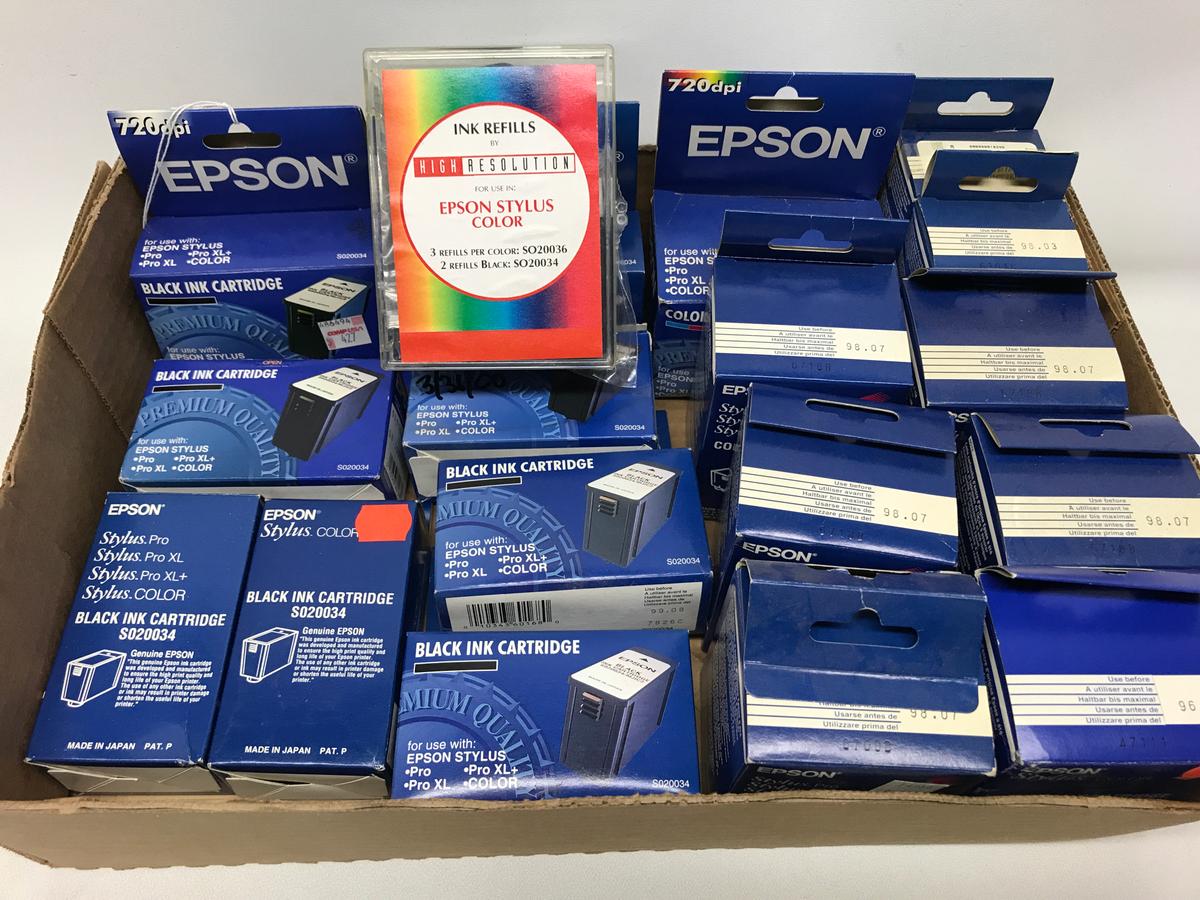 16 Old/New Stock Epson Stylus Ink Cartridges and a Re-Fill Kit