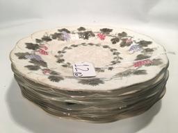 (6) 8.75" Wedgewood Plates W/Vine & Grapes Design