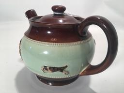 Englisdh "Fox Hunt" Teapot By Bourne, Denby, & Derby