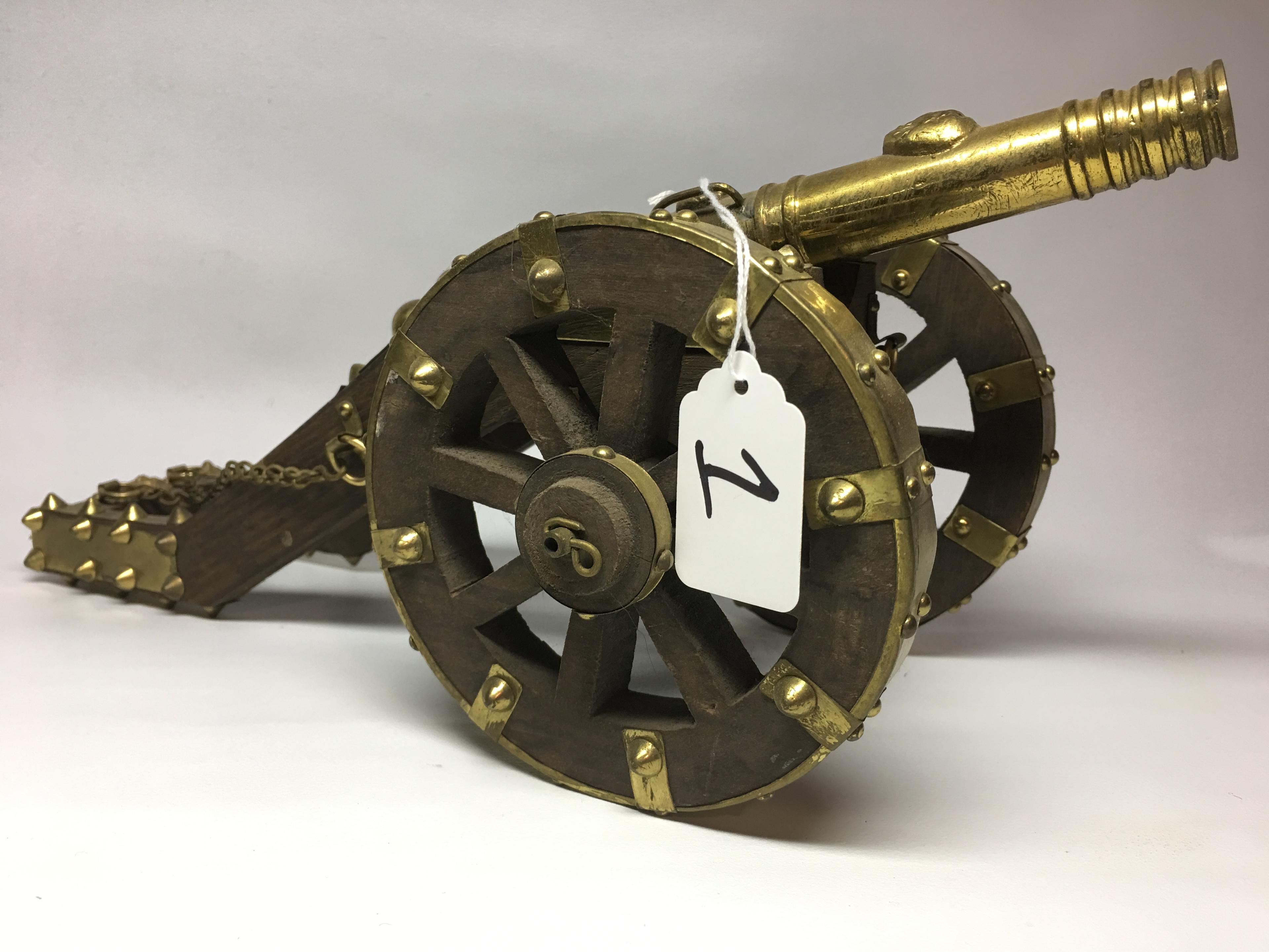 Ornate Brass/Wood Cannon