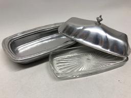 Wilton Pewter Covered Butter W/Glass Insert