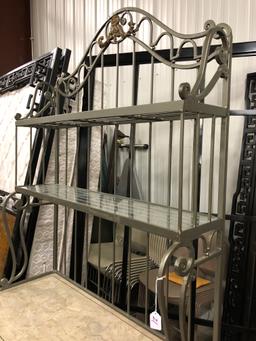 Iron Bakers Rack W/Faux Marble Top