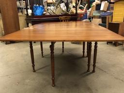 Massive 8-Leg Maple Drop Leaf Table