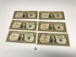 2-1957, 2-1957A, 2-1957B, Blue Seal, 1.00 Silver Certificates