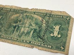 1937 Ottawa One Dollar Bill