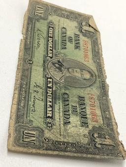 1937 Ottawa One Dollar Bill