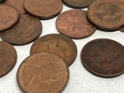 Group of Vintage Canadian Pennies
