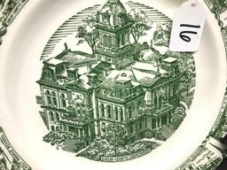 Sidney Ohio Plate, 10" Diameter, Featuring Shelby Court House