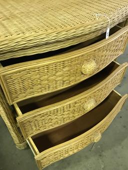 Wicker, 3 Drawer Chest of Drawers, 31' Tall, 34' Wide