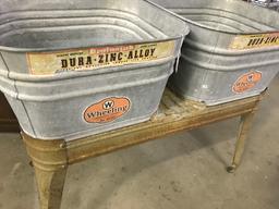 Cool Wheeling, Dura Zink Alloy, Double Wash Tub on Stand