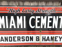 Vintage Porcelain "Miami Cement Anderson & Haney" Advertising Sign