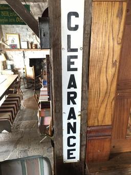 Vintage Porcelain "Close Clearance" Sign