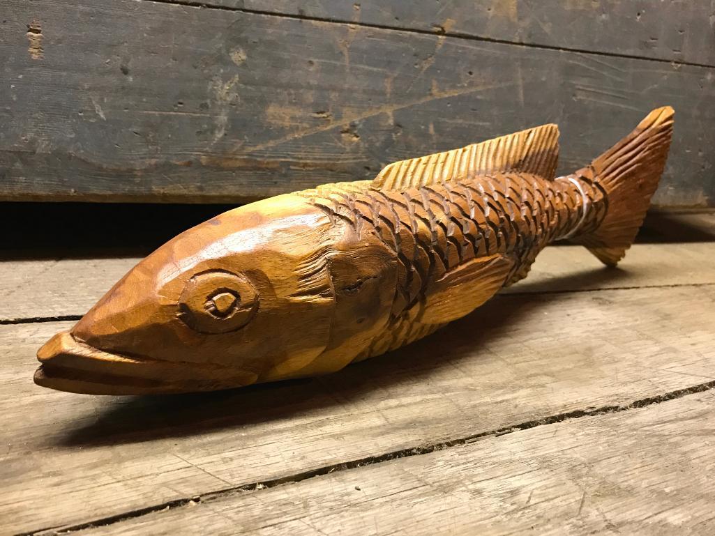 Finely Carved 3-D Wood Fish