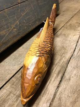 Finely Carved 3-D Wood Fish