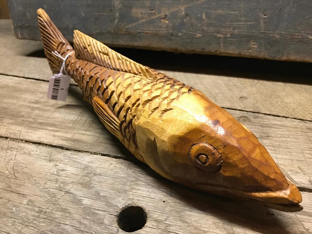 Finely Carved 3-D Wood Fish