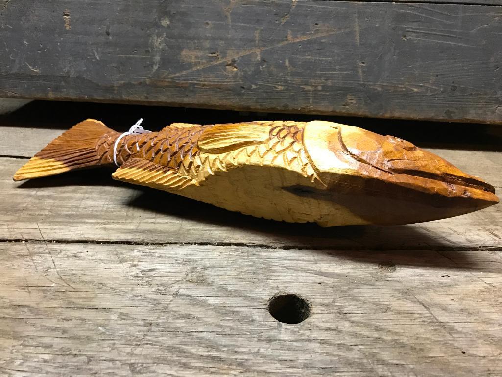 Finely Carved 3-D Wood Fish
