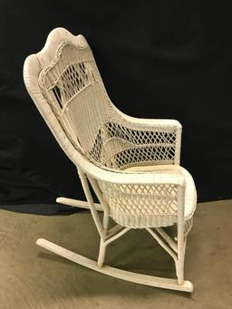 White Wicker Rocking Chair