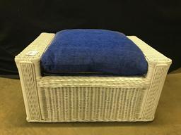 Henry Link White Wicker Ottoman