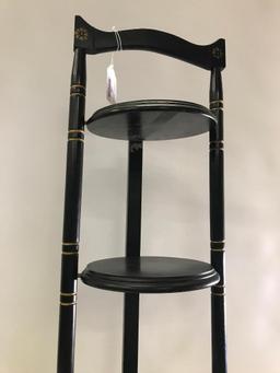 Signed Gardner "Hitchcock Type" Flip-Up Plant Stand W/Stenciling