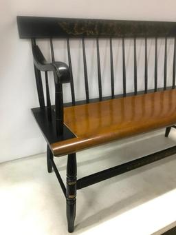 Hitchcock Type Deacon Bench W/Stenciling