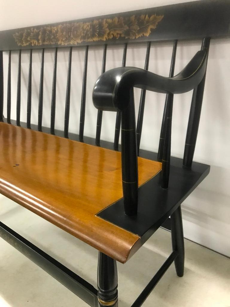 Hitchcock Type Deacon Bench W/Stenciling