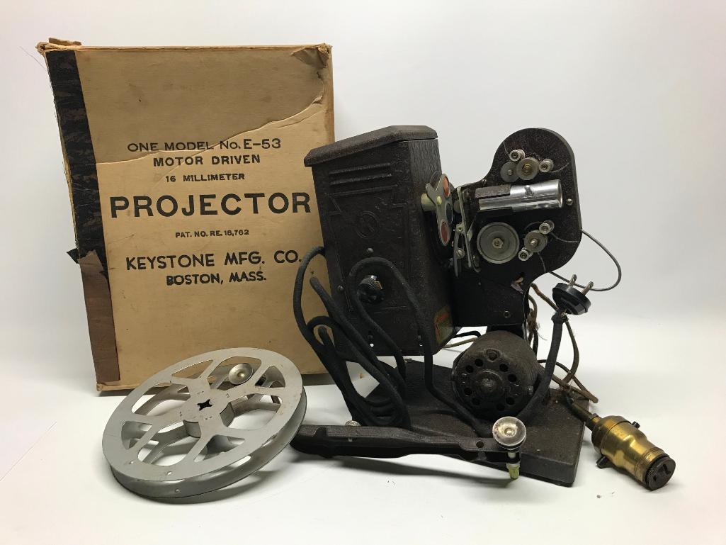 Keystone Model E53 16mm Projector W/Box