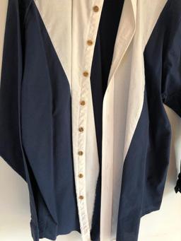 Navy and White Button Up Shirt by Mo Betta, Sevens Collection, XXL