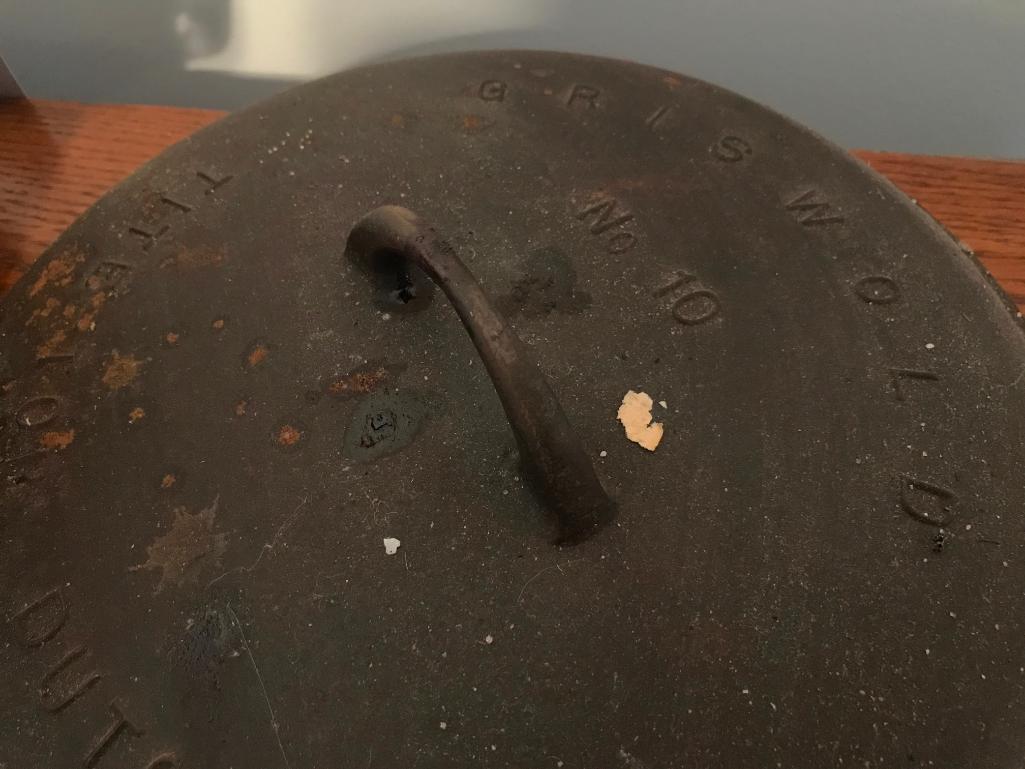 Griswold Lid # 10 Tite-Top, Insert and Wagner Ware Dutch Oven