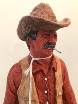 Monfort Original Western Sculpture Of Cowboy & Saddle
