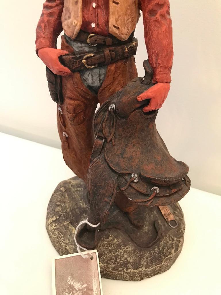 Monfort Original Western Sculpture Of Cowboy & Saddle