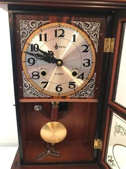 "London" 31 Day Mantle Clock W/Pendelum & Key