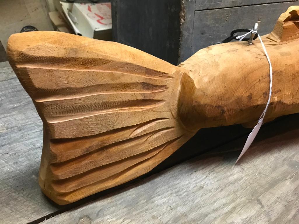 Large Carved Wooden Fish-Made To Hang