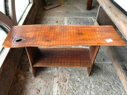 Primitive-Look Walnut Slab Wood Stand