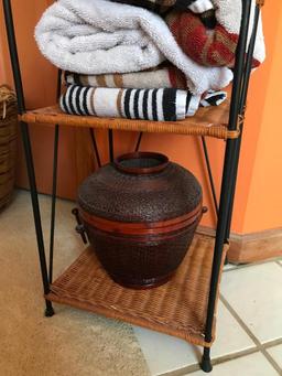 Iron & Wicker Shelf + Contents