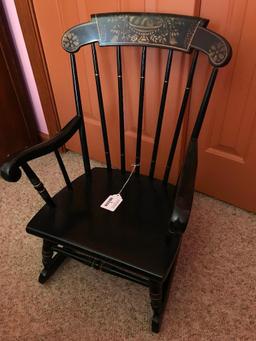 Vintage Wooden Child's Rocker W/Hitchcock Style Stenciling