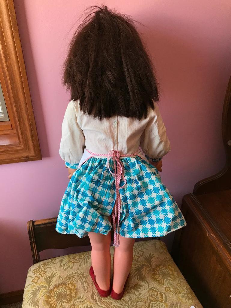 Vintage 1950's Plastic Doll W/Clothes