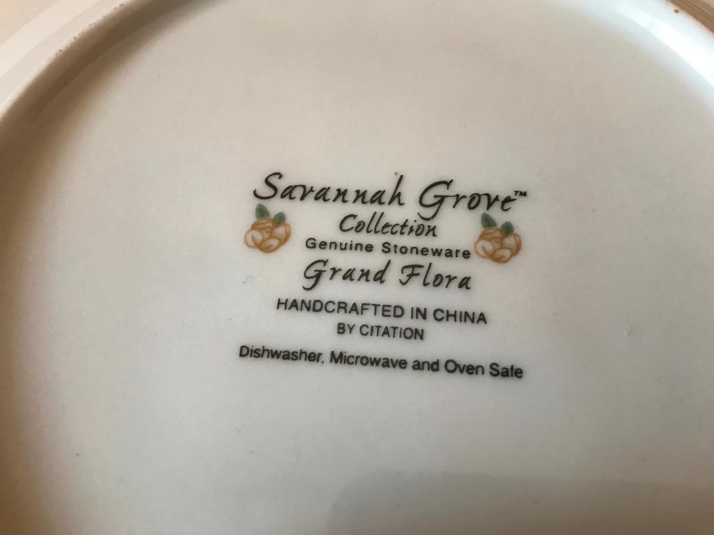 Service for 4 of Savannah Grove Collection of Stoneware China