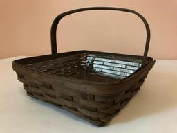 Square Longaberger Basket, Just Over 10 Inches Square