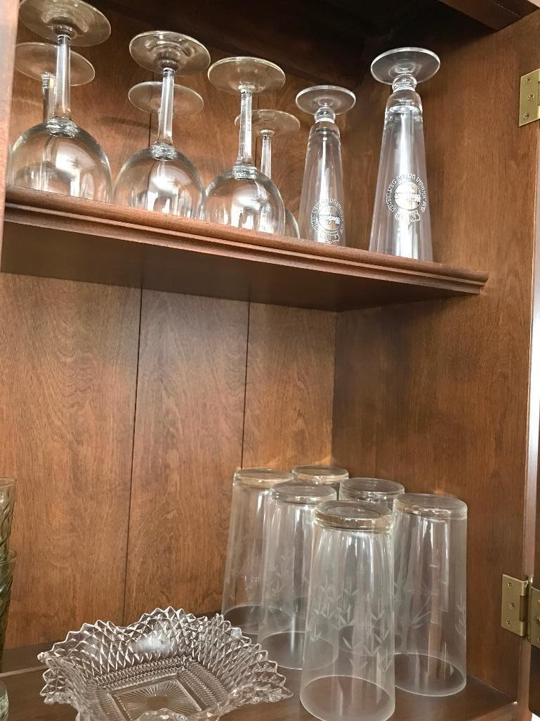 Large Selection of Glassware in China Cabinet