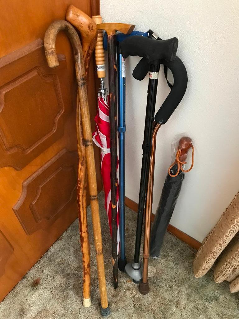Group of Canes and Umbrellas as Shown