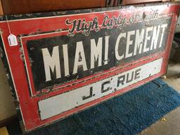 Vintage "Miami Cement J.C. Rue" Porcelain Cement Sign