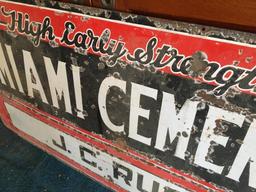 Vintage "Miami Cement J.C. Rue" Porcelain Cement Sign