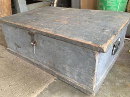 Vintage Wooden Tool Box-Previous Lots Of Tools Were In Here