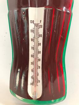 Vintage Coca Cola Embossed Tin Thermometer