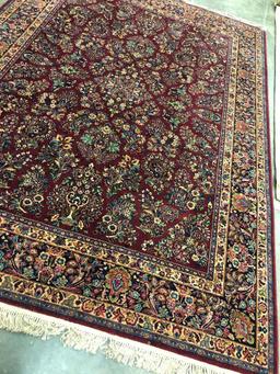 Machine Made Karastan All Wool Sarouk Style Room Size Carpet