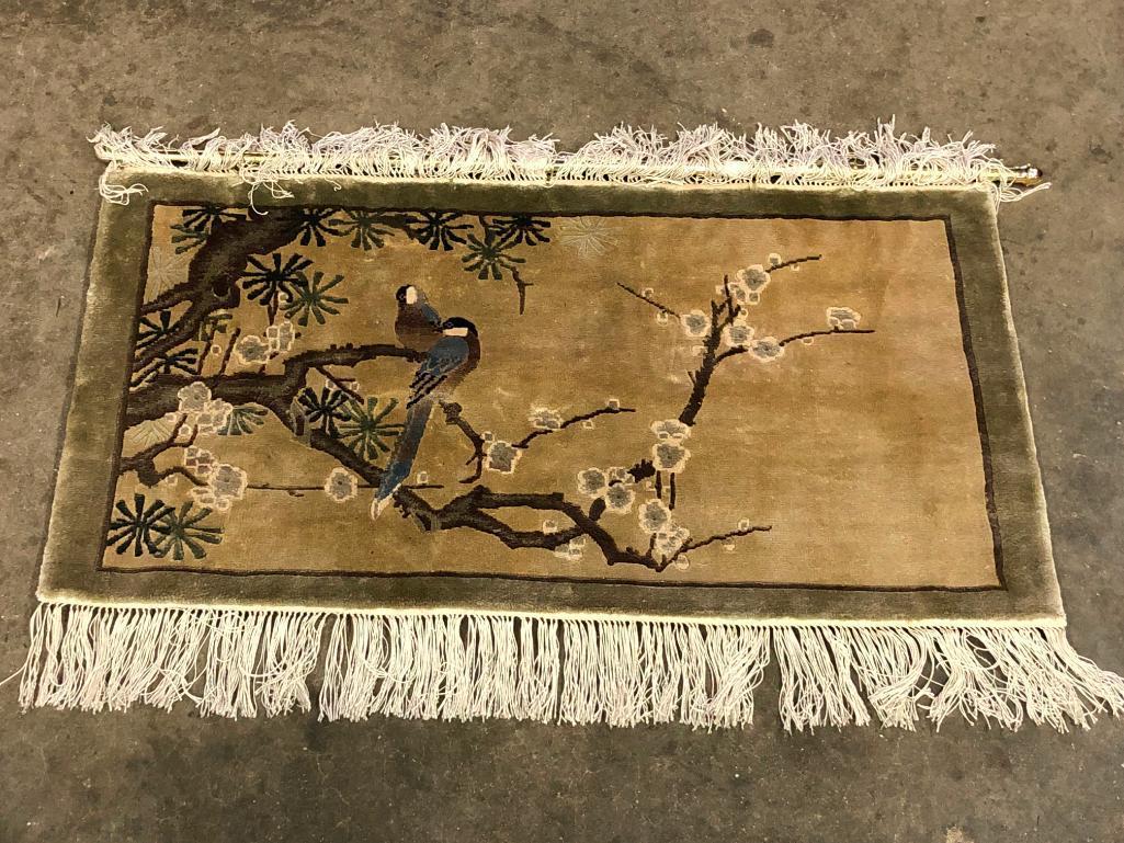 Handmade Chinese Silk Pictoral Rug