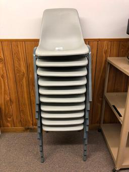 10 Plastic and Metal Stacking Chairs