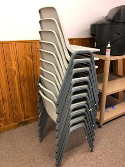 10 Plastic and Metal Stacking Chairs