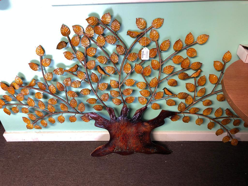 Approx. 6 Foot Wide Metal Tree, Wall Hanging Sculpture