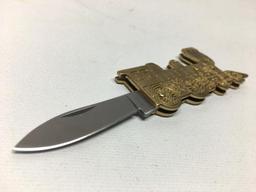 Brass Figural Antique Train Knife